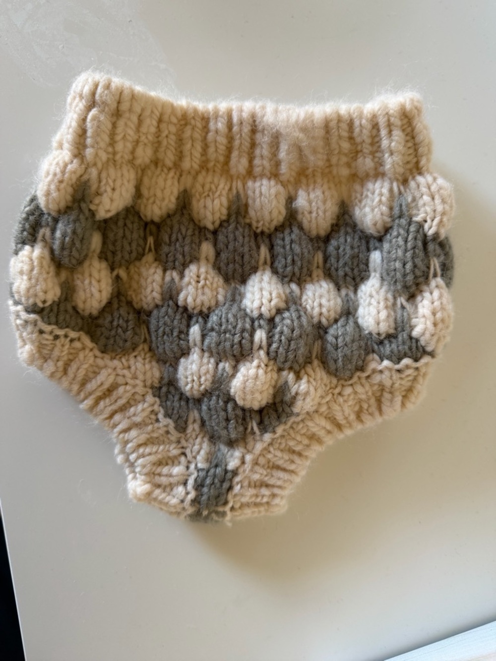 Rylee + Cru Cream and Gray Knit Diaper Cover